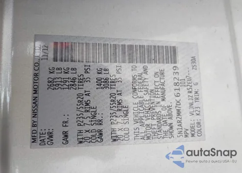 2013 Nissan Pathfinder Platinum из США, поврежденный, VIN 5N1AR2MM7DC618239